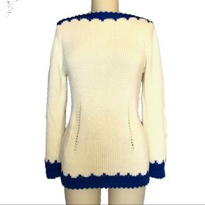 DKNY knit two tone boatneck cotton sweater.